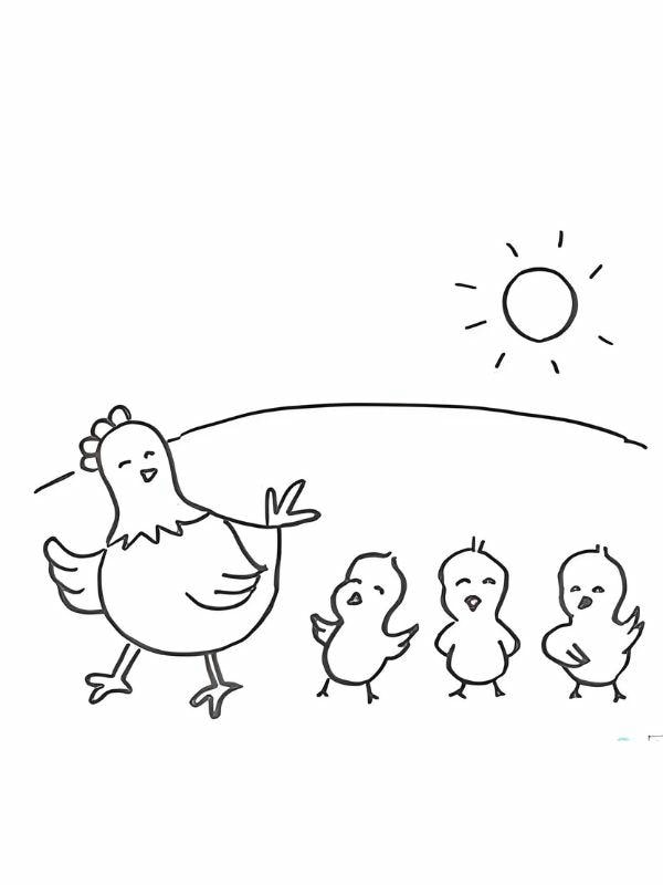 tranh tô màu con gà mái 15