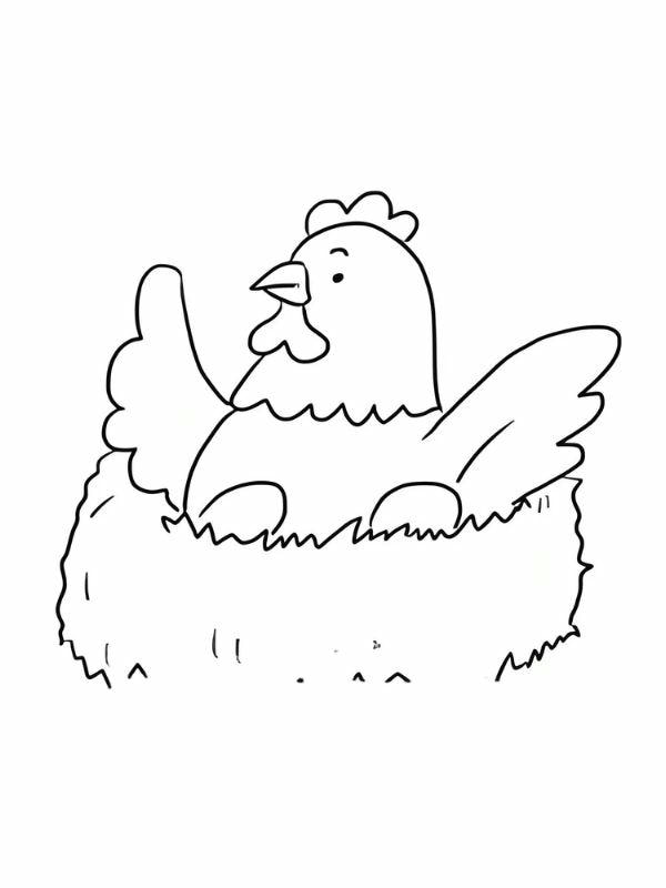 tranh tô màu con gà mái 16