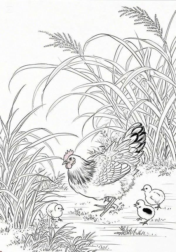 tranh tô màu con gà mái 20