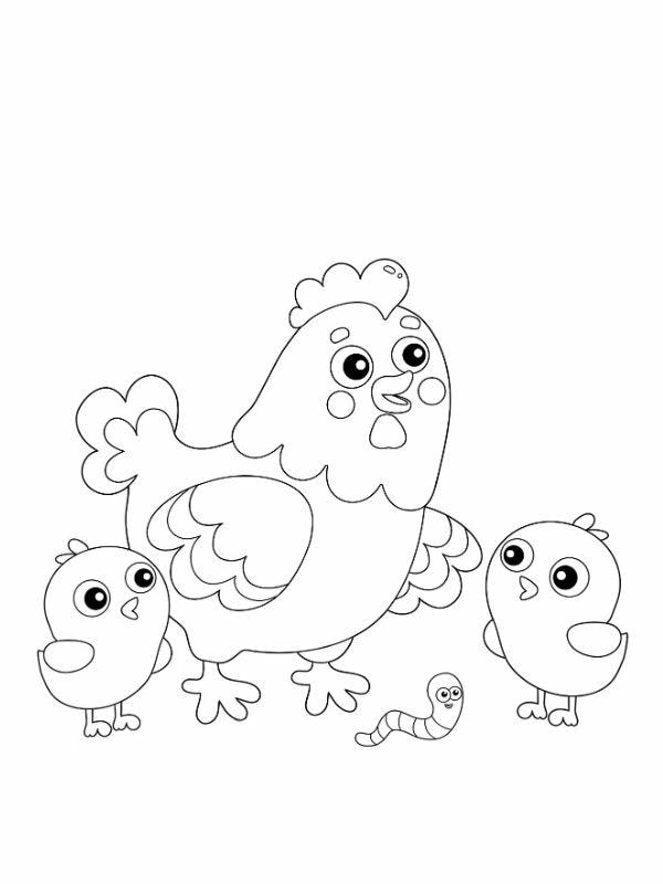 tranh tô màu con gà mái 20