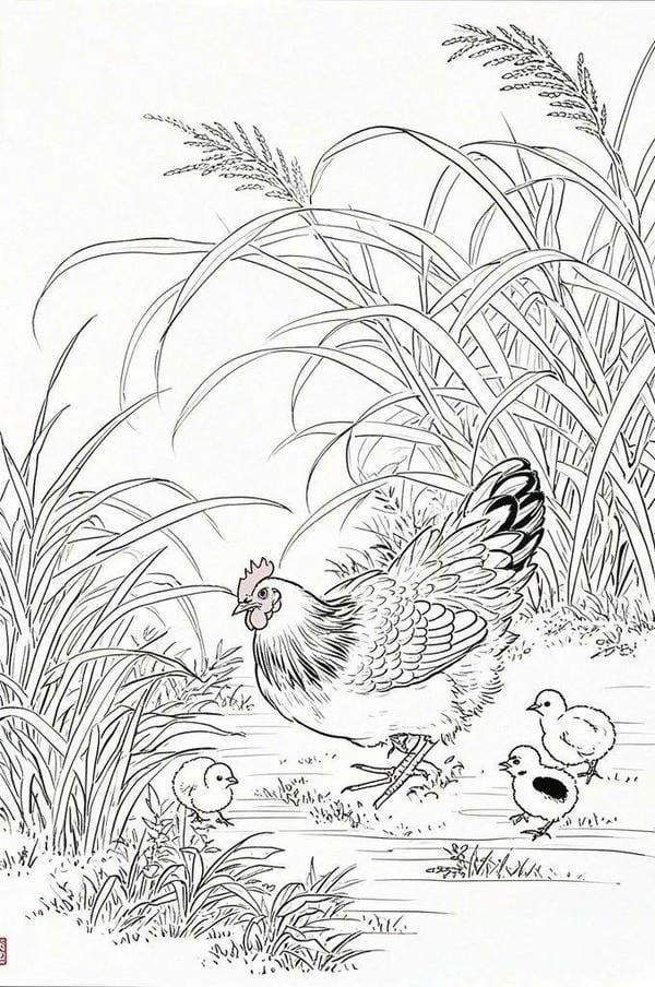 tranh tô màu con gà mái 21