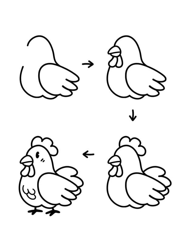 tranh tô màu con gà mái 24