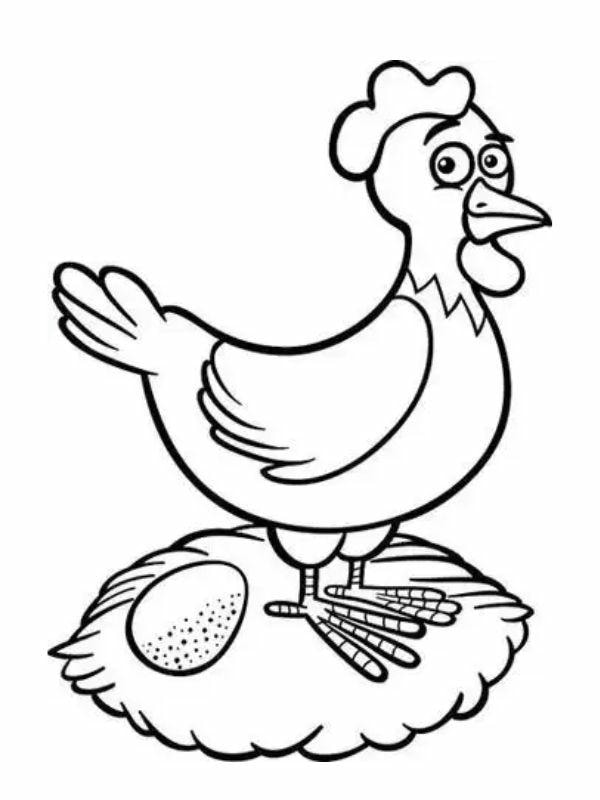 tranh tô màu con gà mái 25