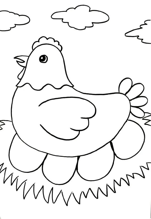 tranh tô màu con gà mái 28