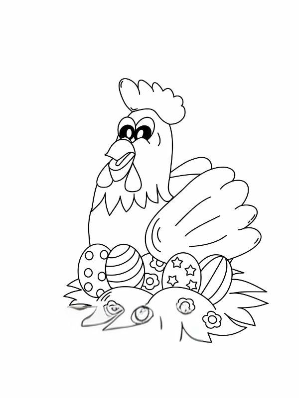 tranh tô màu con gà mái 3