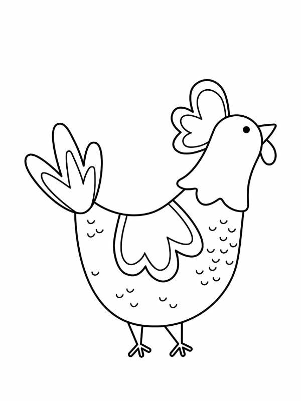 tranh tô màu con gà mái 31