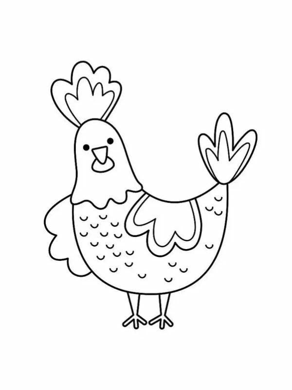 tranh tô màu con gà mái 35