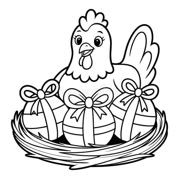 tranh tô màu con gà mái 7