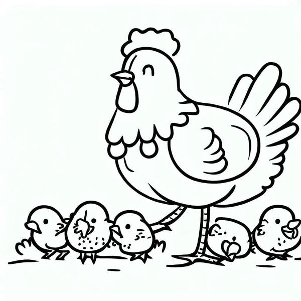 tranh tô màu con gà mái đẻ trứng