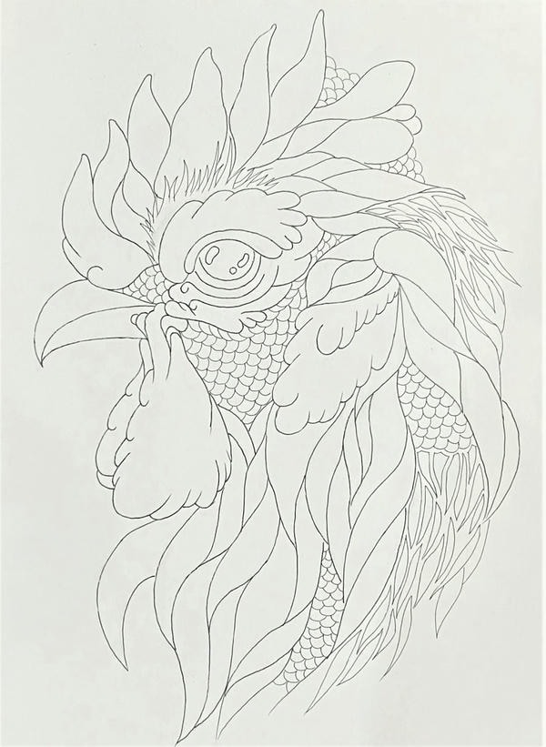 tranh tô màu con gà trống