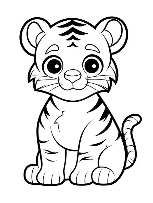 tranh tô màu con hổ