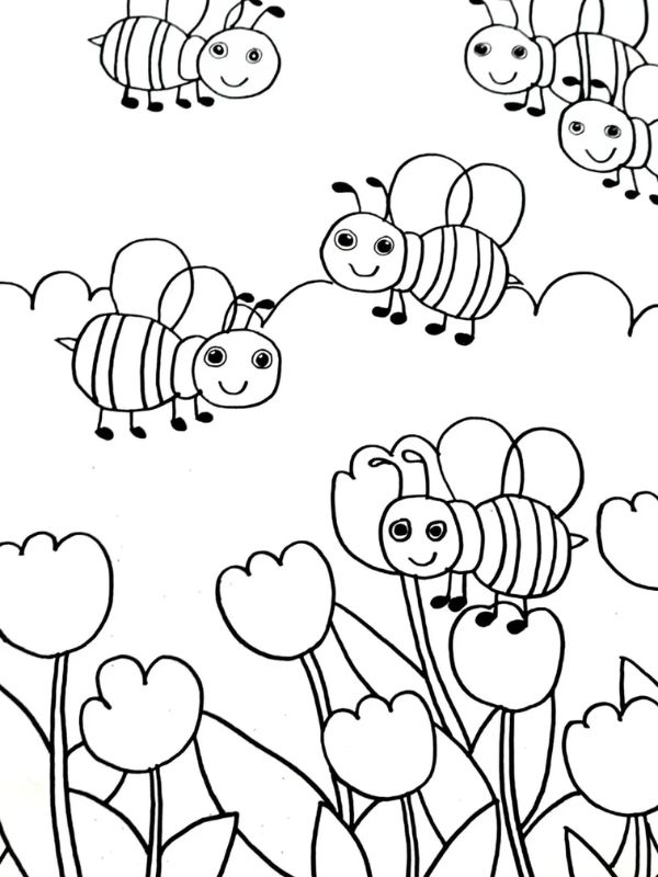 tranh tô màu con ong