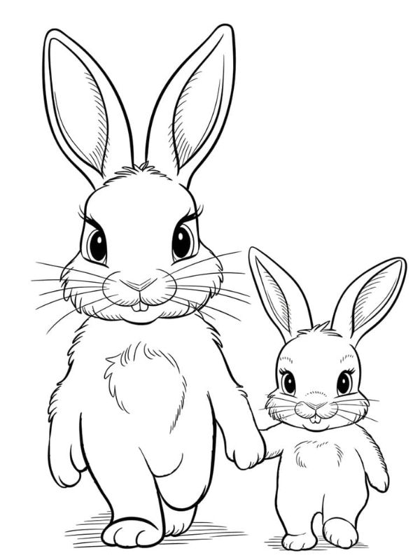 tranh tô màu con thỏ 10