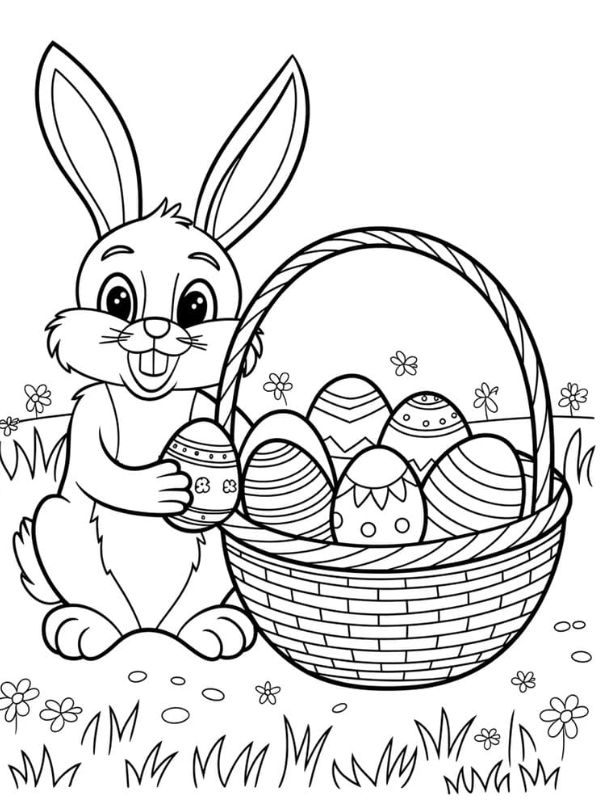 tranh tô màu con thỏ 14