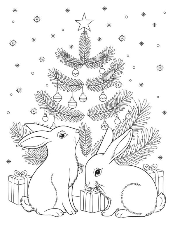 tranh tô màu con thỏ 19