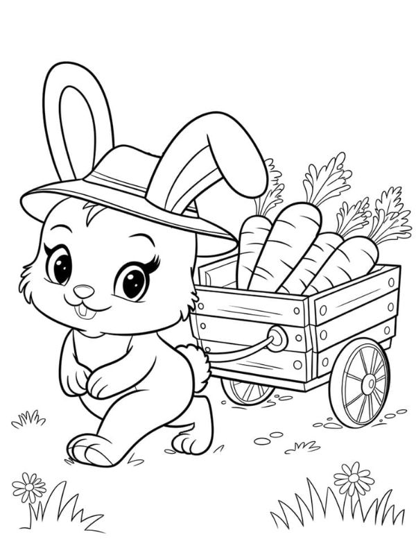 tranh tô màu con thỏ 20