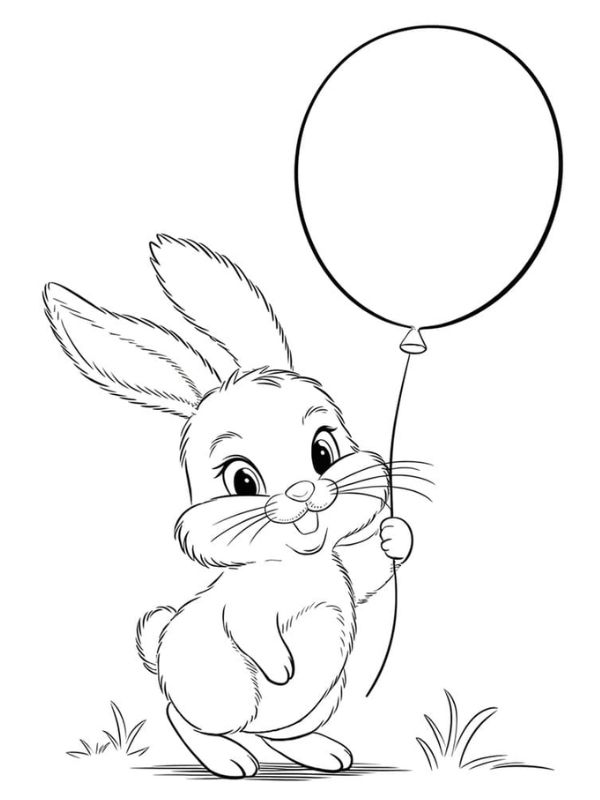 tranh tô màu con thỏ 5