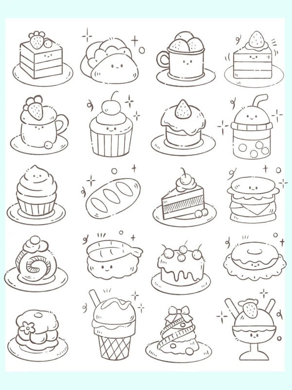 tranh tô màu đồ ăn 3