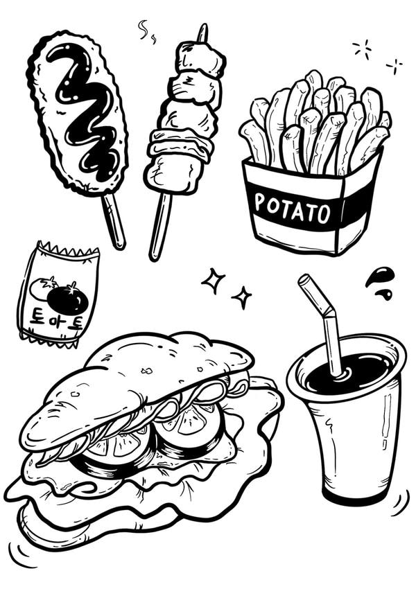 tranh tô màu đồ ăn 6