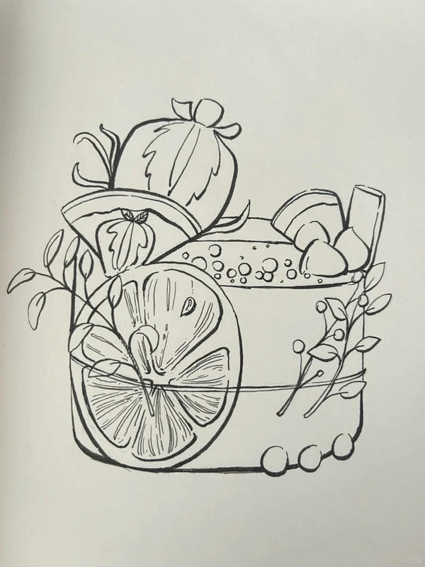 tranh tô màu đồ ăn cho bé