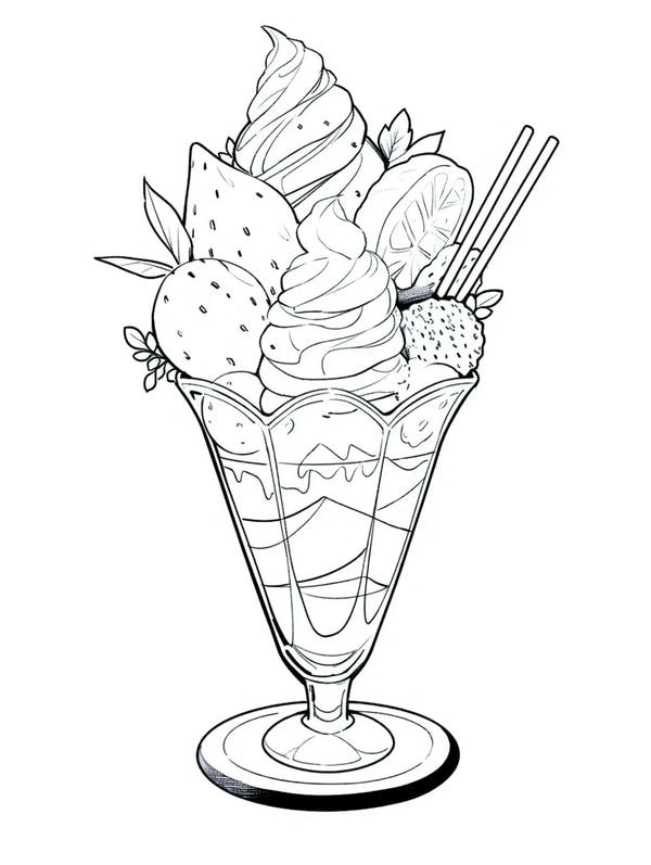 tranh tô màu đồ ăn dễ thương