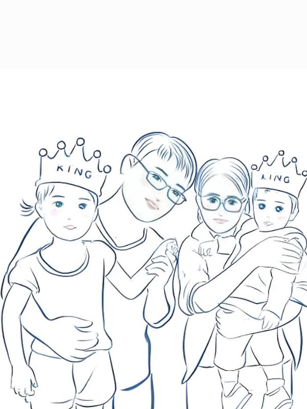 tranh tô màu gia đình 4 người 21