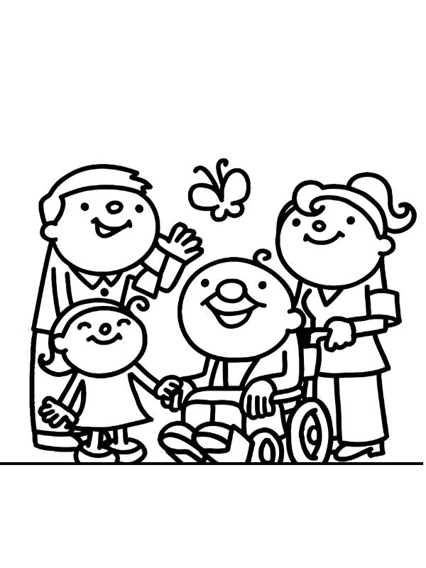 tranh tô màu gia đình 4 người 26