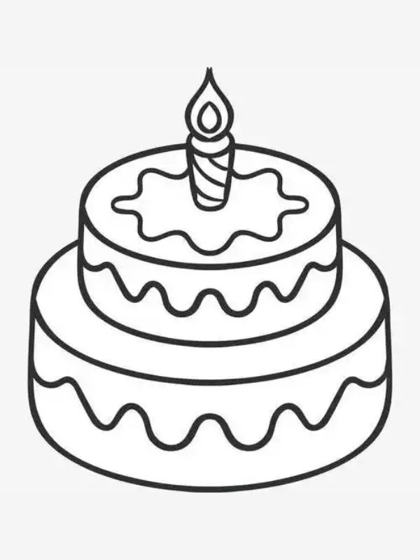 tranh tô màu hình bánh sinh nhật​