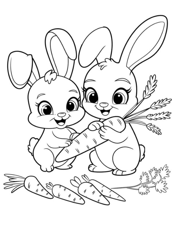 tranh tô màu hình con thỏ cho bé (2)