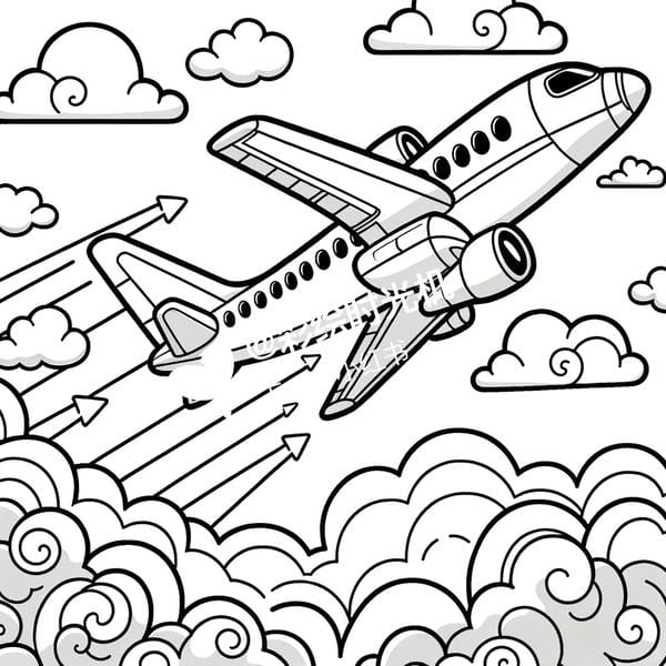 tranh tô màu máy bay 13