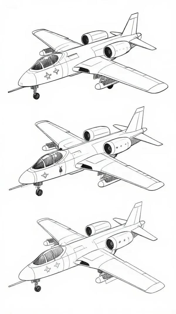 tranh tô màu máy bay 17