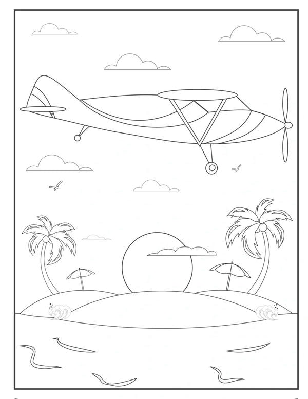 tranh tô màu máy bay 22