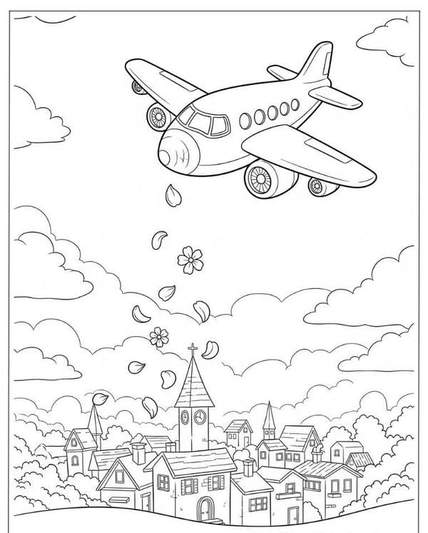 tranh tô màu máy bay 8