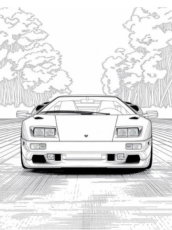 tranh tô màu ô tô lamborghini 11