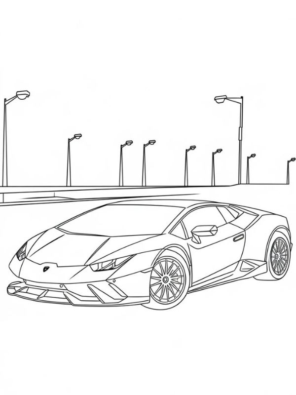 tranh tô màu ô tô lamborghini 12