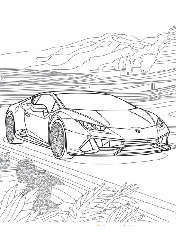 tranh tô màu ô tô lamborghini 15