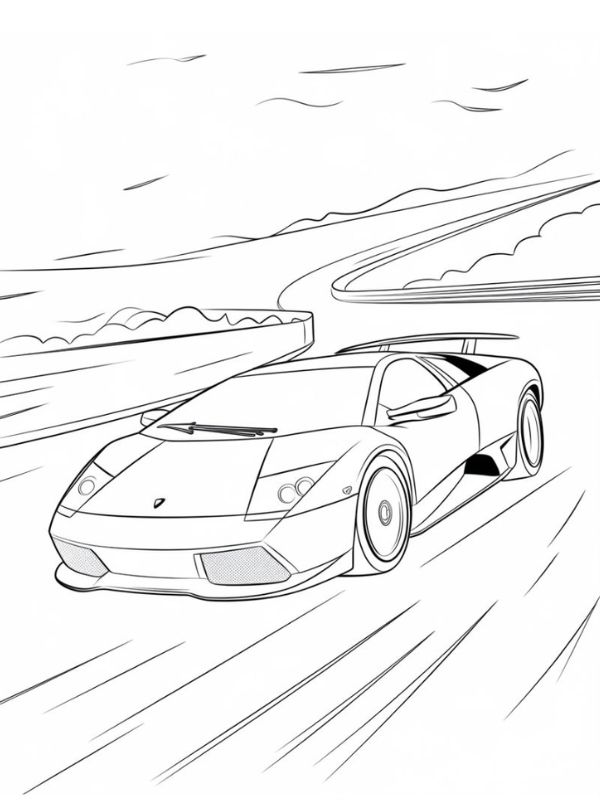 tranh tô màu ô tô lamborghini 16