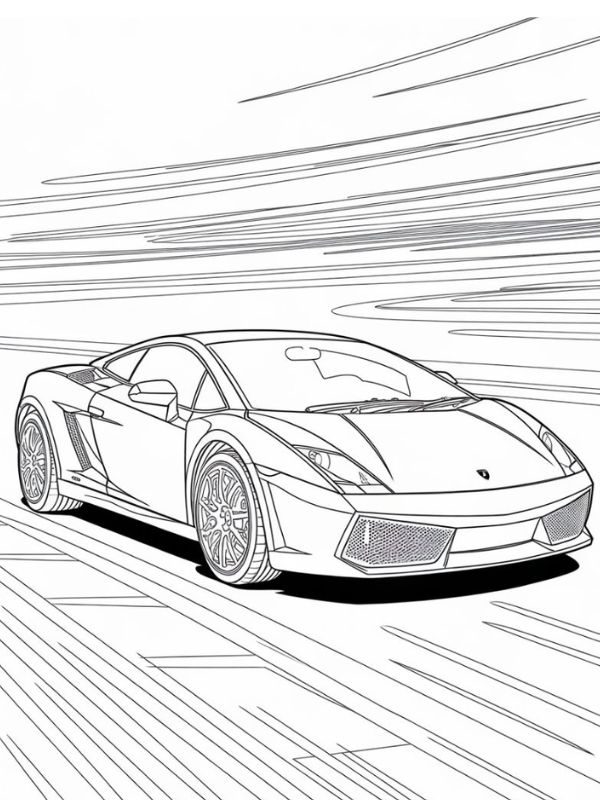 tranh tô màu ô tô lamborghini 18