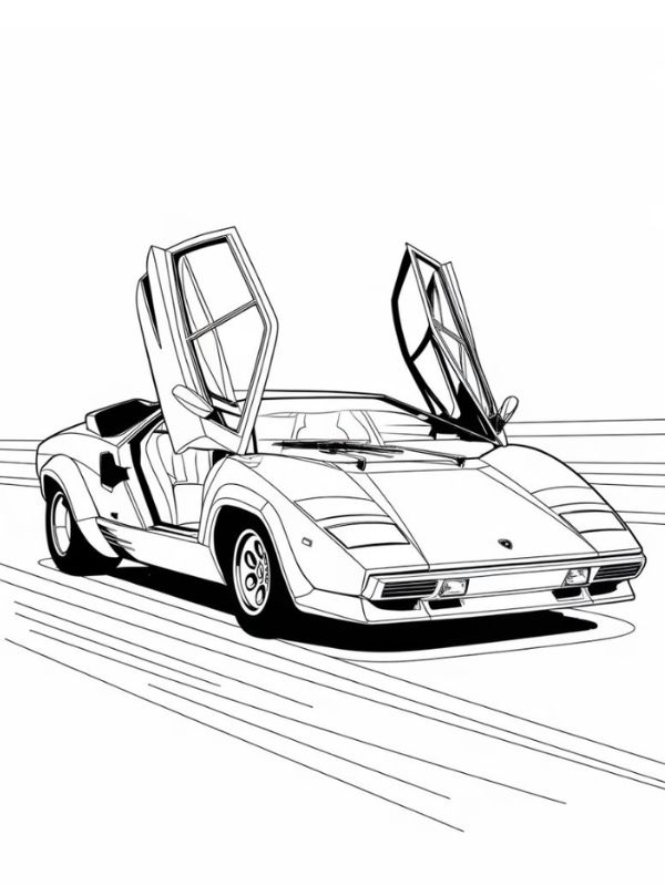 tranh tô màu ô tô lamborghini 19