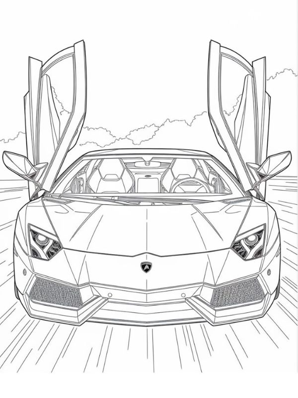 tranh tô màu ô tô lamborghini 7