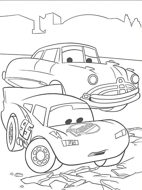 tranh tô màu ô tô xe đua