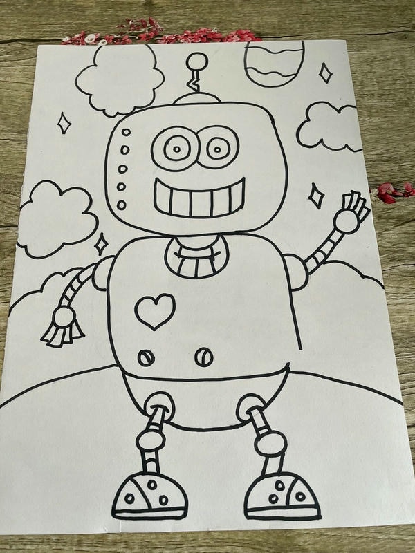 tranh tô màu robot 11