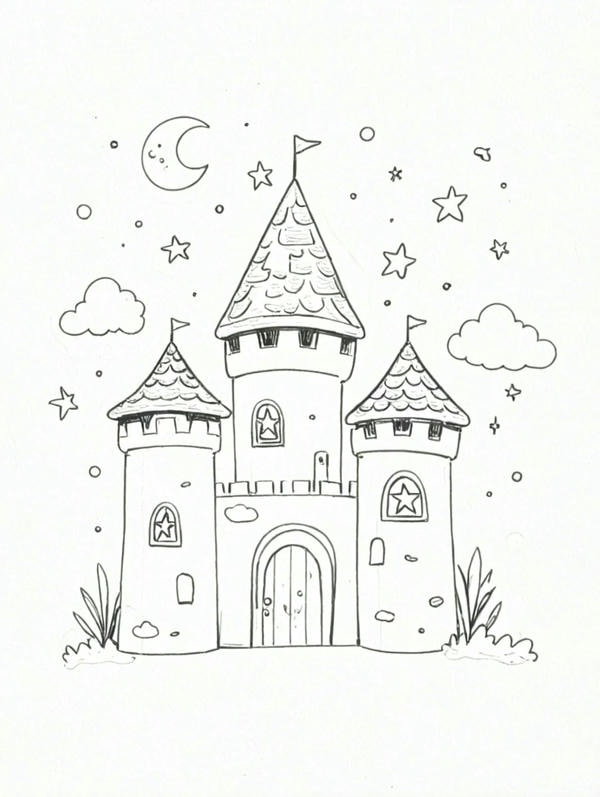 tranh tô màu tòa lâu đài​