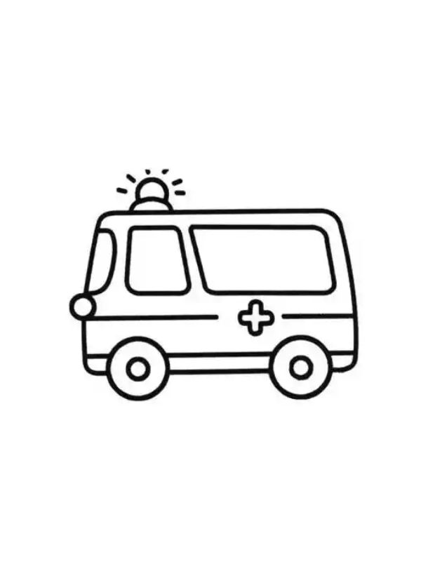 tranh tô màu xe cứu thương cho bé