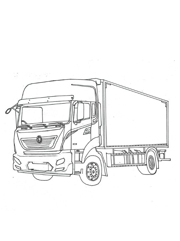 tranh tô màu xe ô tô tải