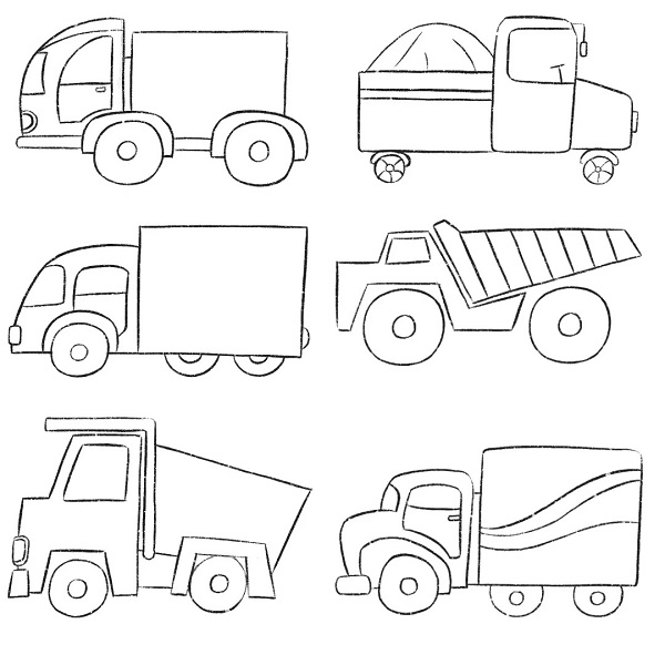 tranh tô màu xe tải