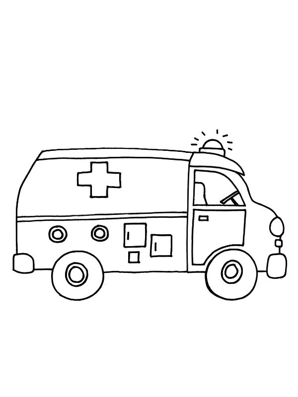 xe cứu thương tô màu