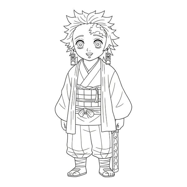 Tranh tô màu Tanjiro 11