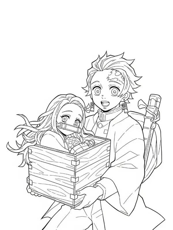 Tranh tô màu Tanjiro 12