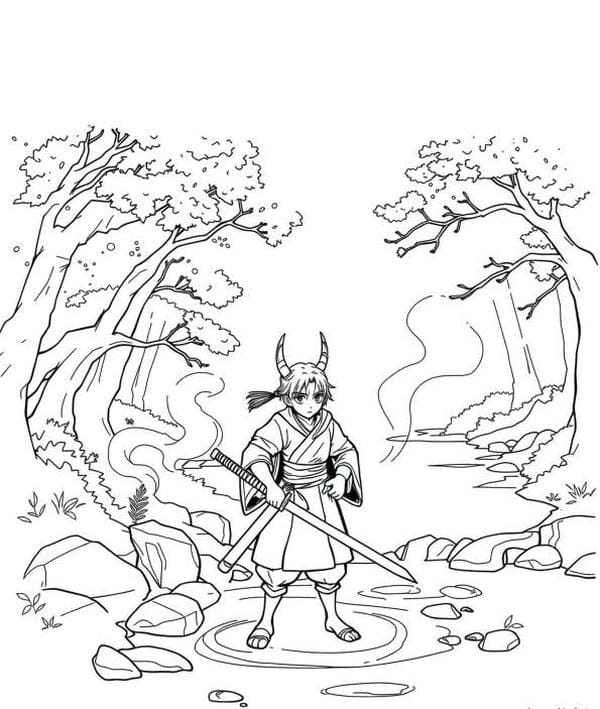 Tranh tô màu Tanjiro 15